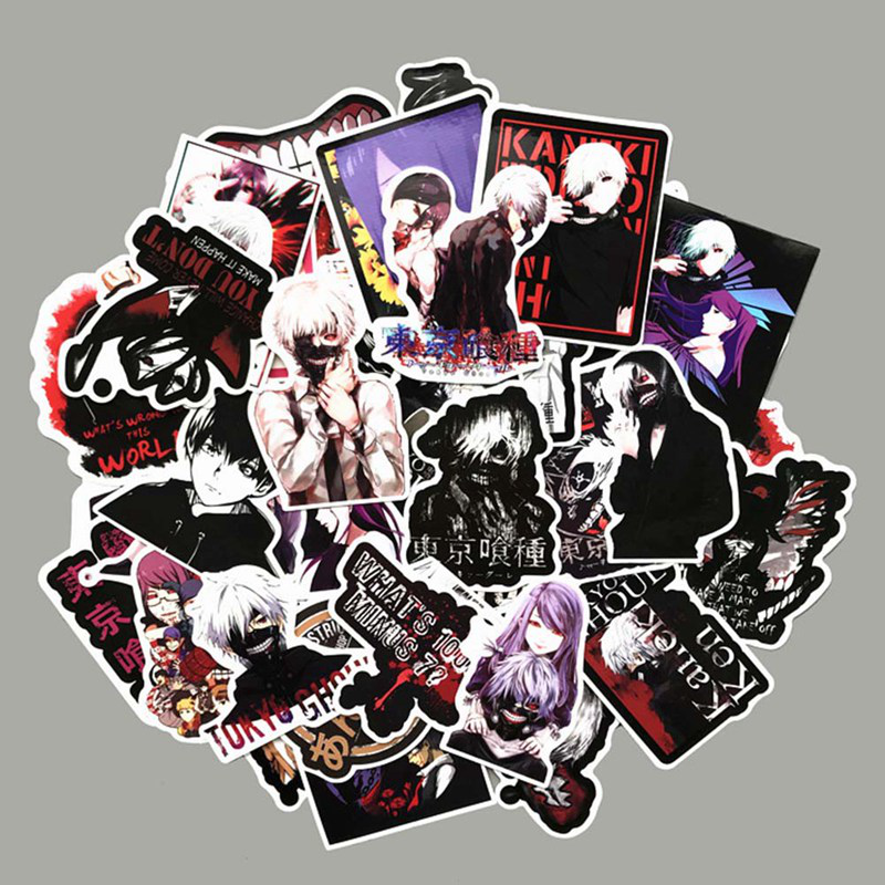 Set 50 Tấm Sticker Dán Trang Trí Hình Nhân Vật Anime Tokyo Ghoul Kaneki Ghost