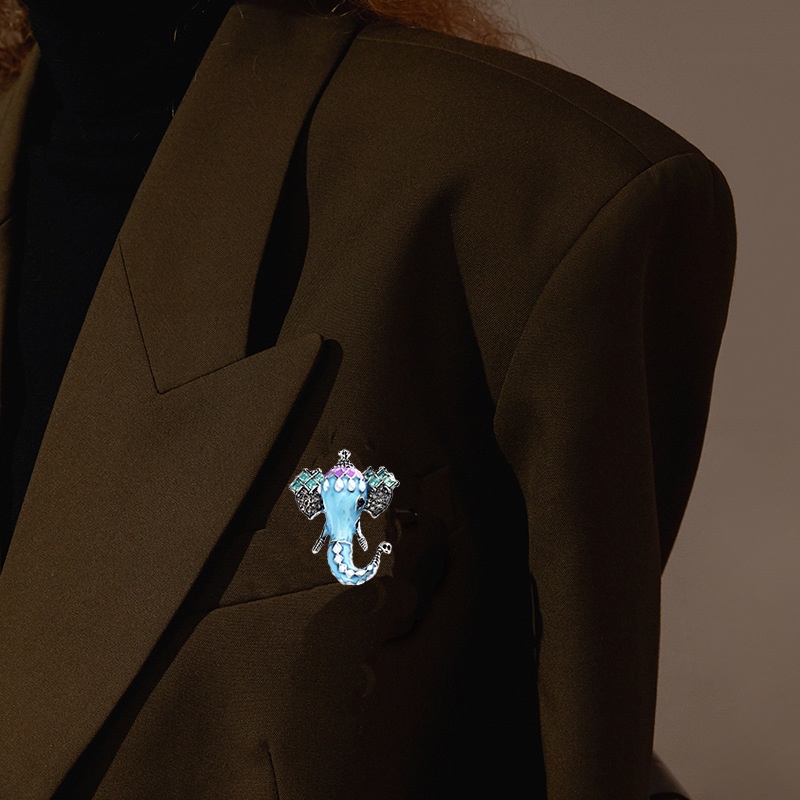 Ghim CàI ÁO HìNh ĐầU Voi ĐíNh Kim Cương Giả ThờI Trang Cho Nữ