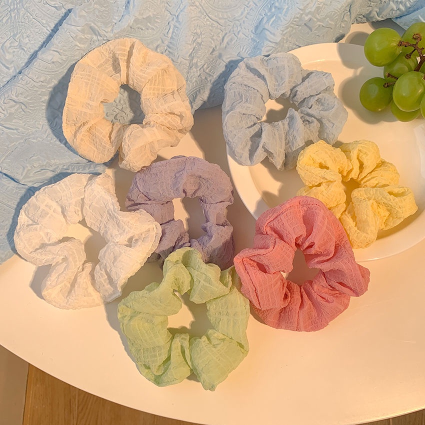 Cột tóc vải buộc tóc scrunchies 5 cái bất kỳ HTO15 Hỉn Hỉn Store