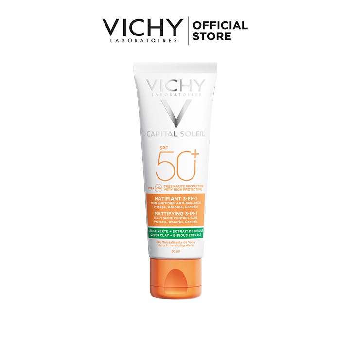 Kem Chống Nắng Chống Tia UVA + UVB Chống Ô Nhiễm Và Bụi Mịn Hằng Ngày Vichy Spf50+ Capital Soleil Mattifying 3 in 1 50ml | BigBuy360 - bigbuy360.vn
