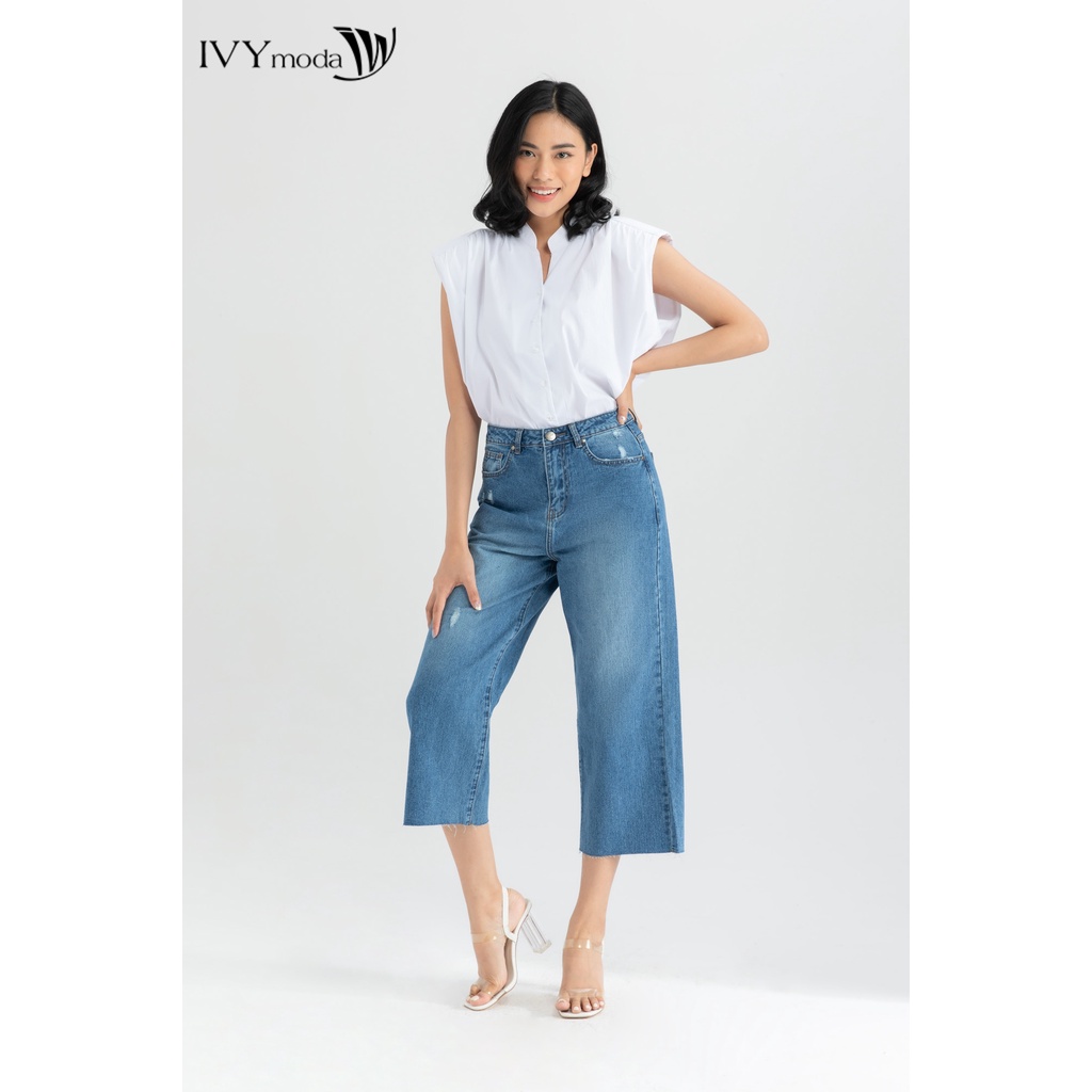 Quần Jeans nữ dáng culottes IVY moda MS 24B8028