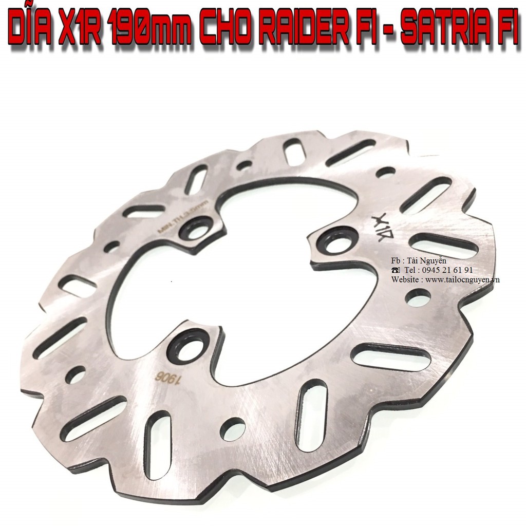 ĐĨA THẮNG SAU X1R CHO SUZUKI RAIDER/RAIDER FI SIZE 190MM