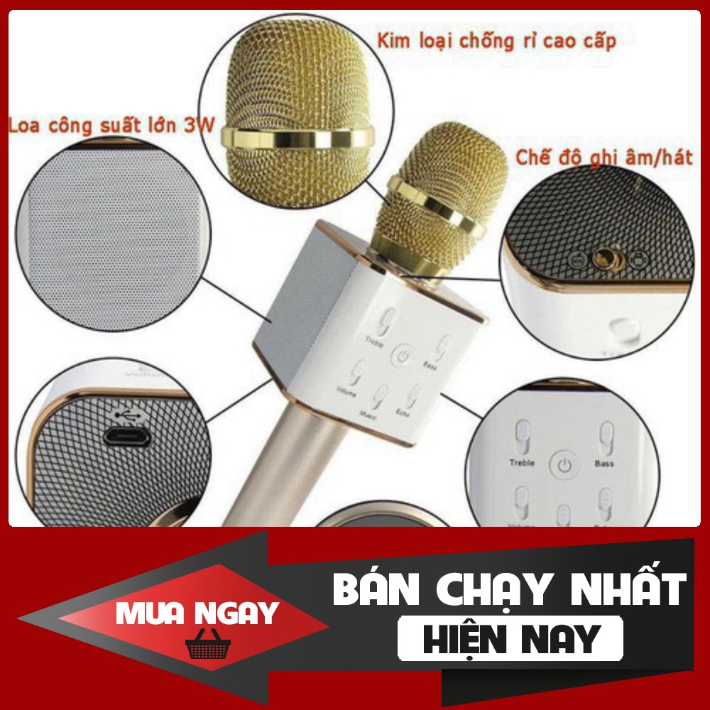 [FREESHIP] Mic Hát Karaoke Kiêm Loa Bluetooth 3in1 Q7 U thế hệ mới - Hàng chất lượng, cam kết giá tốt nhất miền nam