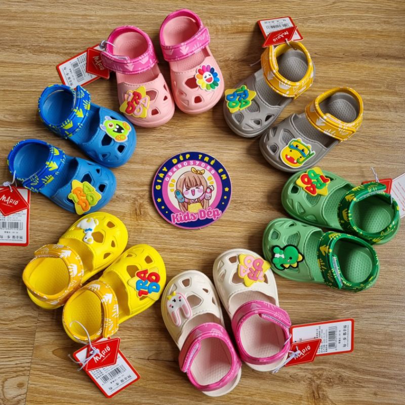 [SALE XẢ KHO]Sandal quai dán Cheerful Mario phiên bản 2021 cho bé trai gái 1-5 tuổi