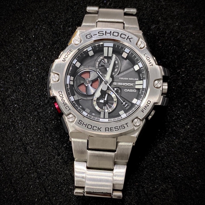 Đồng hồ kim loại Casio G-shock nam GST-B100D-1A - Kích thước 58,1×53,8×14,1mm