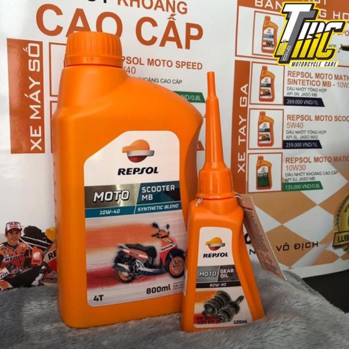 [Giá sỉ]  Nhớt Repsol Moto Scooter MB 4T 10W40 (800ml) cho xe Tay Ga