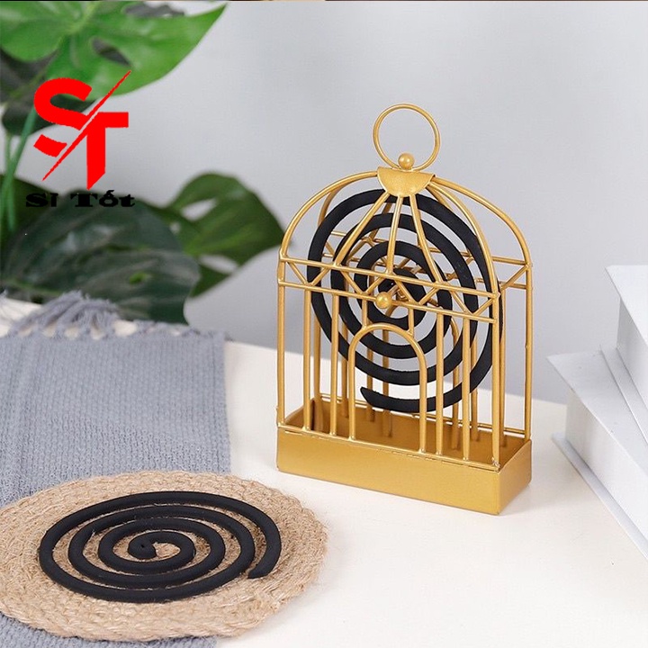 Giá Đỡ Nhang Đuổi Muỗi Hình Lồng Chim Phong Cách Cổ Điển Tiện lợi
