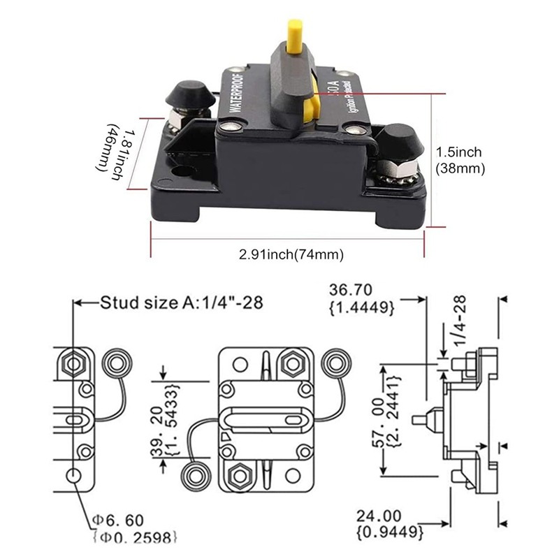 Cầu Dao Ngắt Mạch 12v-48v Dc Cho Xe 30a