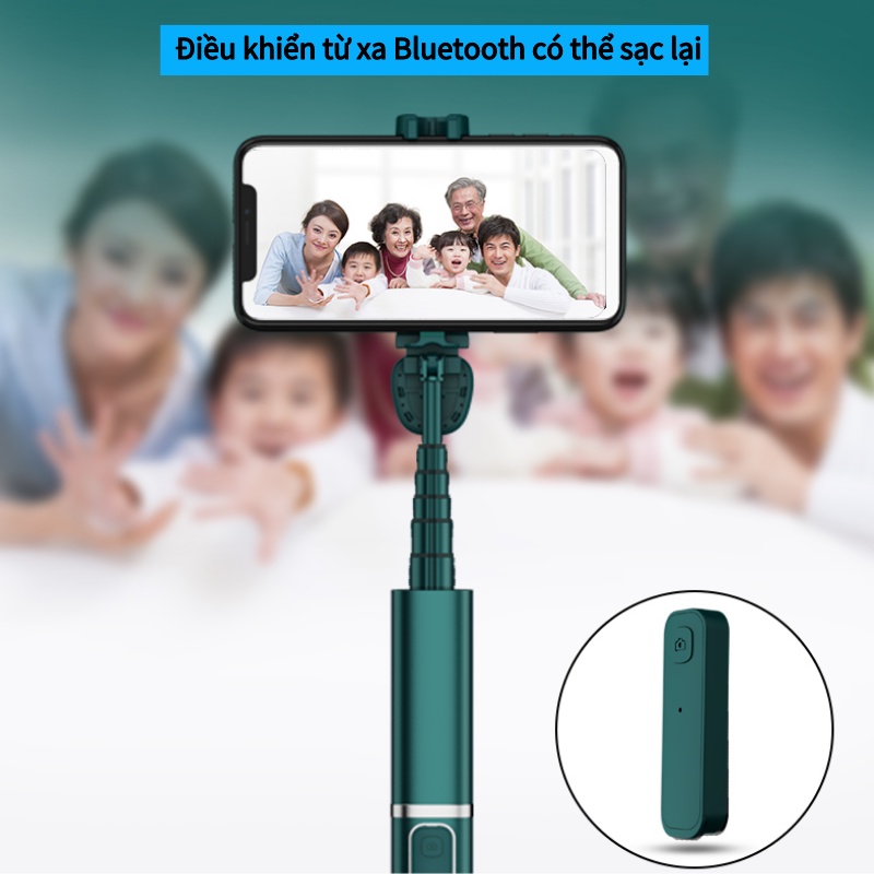 Gậy selfie Bluetooth không dây điều chỉnh độ dài cao cấp, Gậy tự sướng kết cấu kim loại chất lượng cao