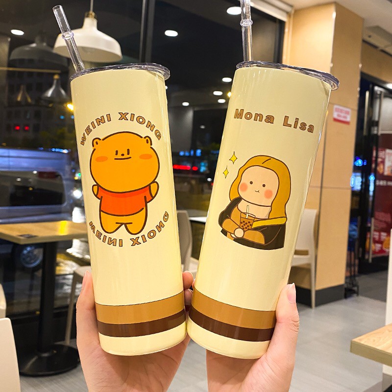 Bình giữ nhiệt cao cấp inox hình con ong có ổng hút giá rẻ 650ml -GD259 | BigBuy360 - bigbuy360.vn