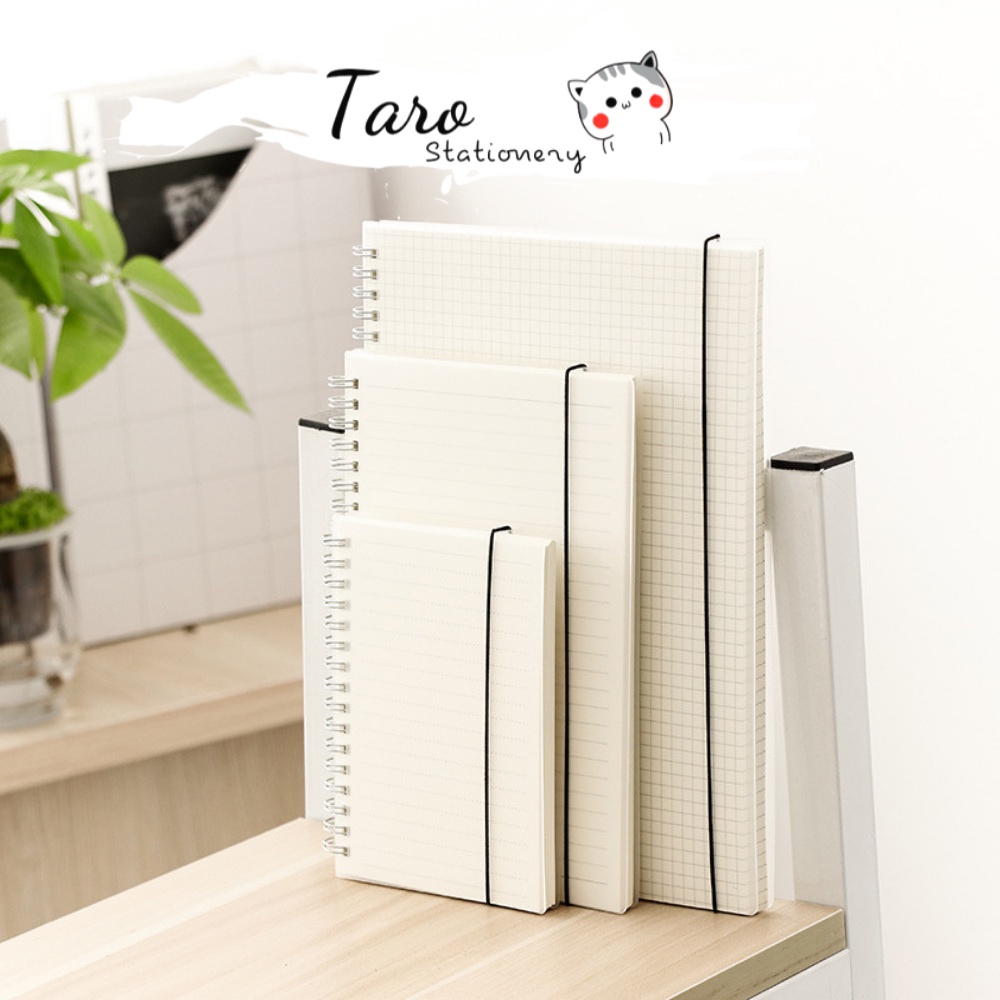 Sổ lò xo bìa trong suốt kèm sẵn giấy A5 B5 A6 Taro Stationery