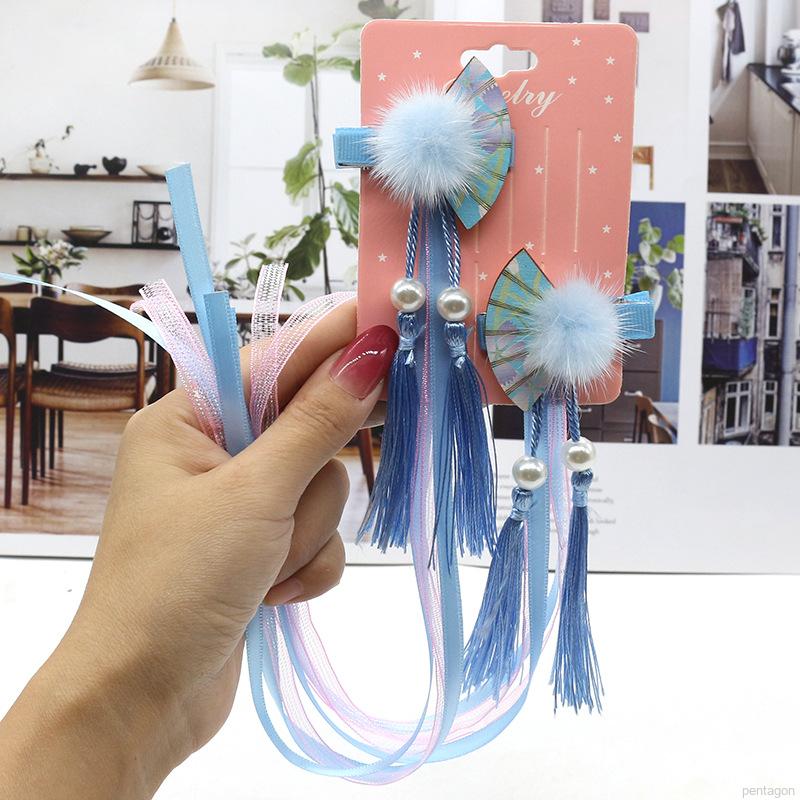 Kẹp tóc hình quạt phối tua rua thời trang dành cho nữ