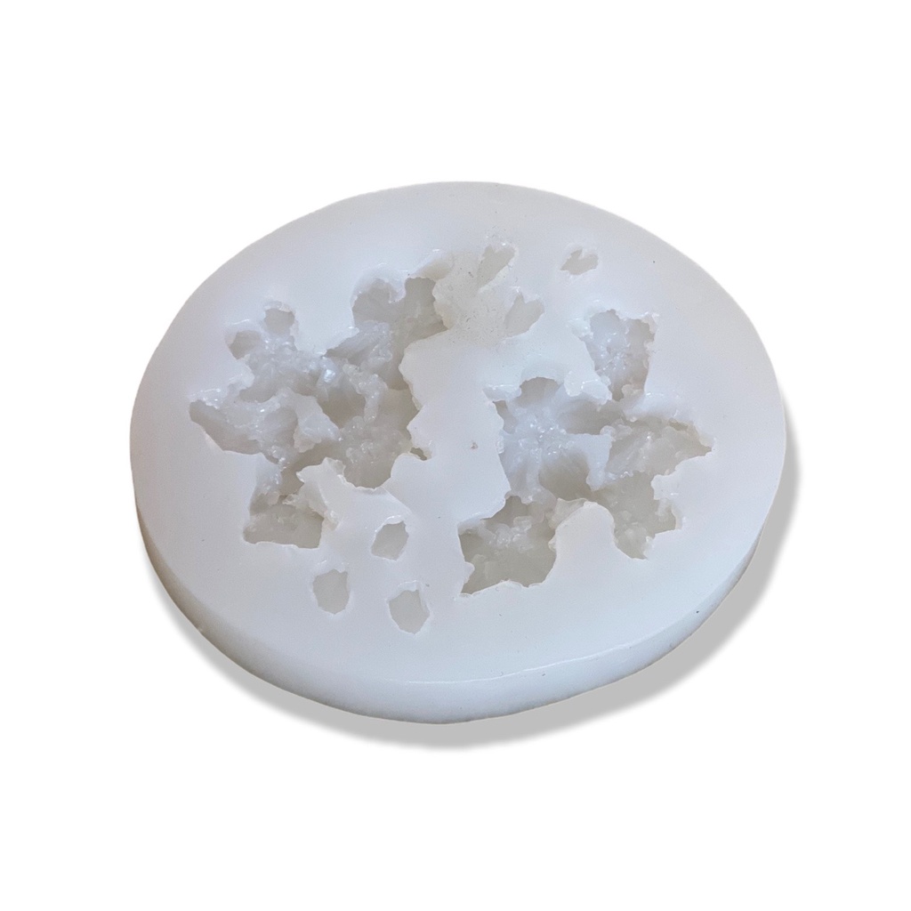 Khuôn silicon Chùm Đào 5 Bông làm bánh rau câu 3D 4D nhấn xôi