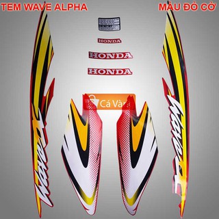 Tem xe Wave Anpha 2006 LOẠI ZIN, TEM 3 LỚP - màu ĐỎ CỜ