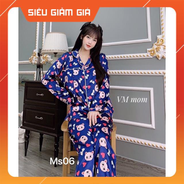Bộ bầu bộ pijama bầu và sau sinh 2 in1 chất lụa thái cao cấp☘️quần có chun chỉnh☘️bộ sau sinh siêu mềm ☘️Freesize 43~68k
