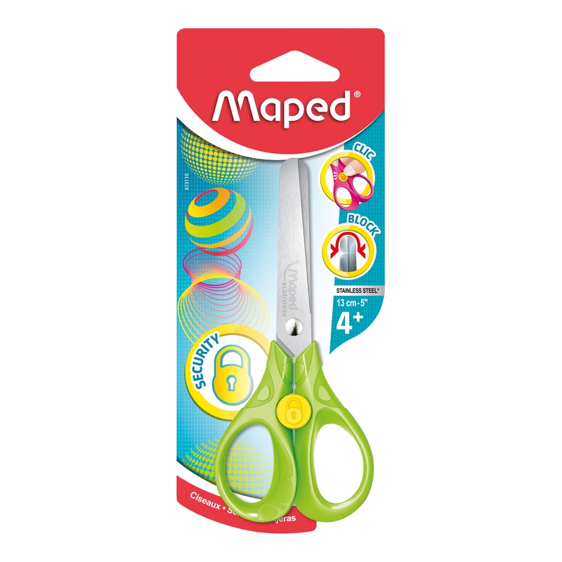 MAPED - Kéo học sinh có khóa 3D an toàn 13cm - 1 cái [Chính hãng]