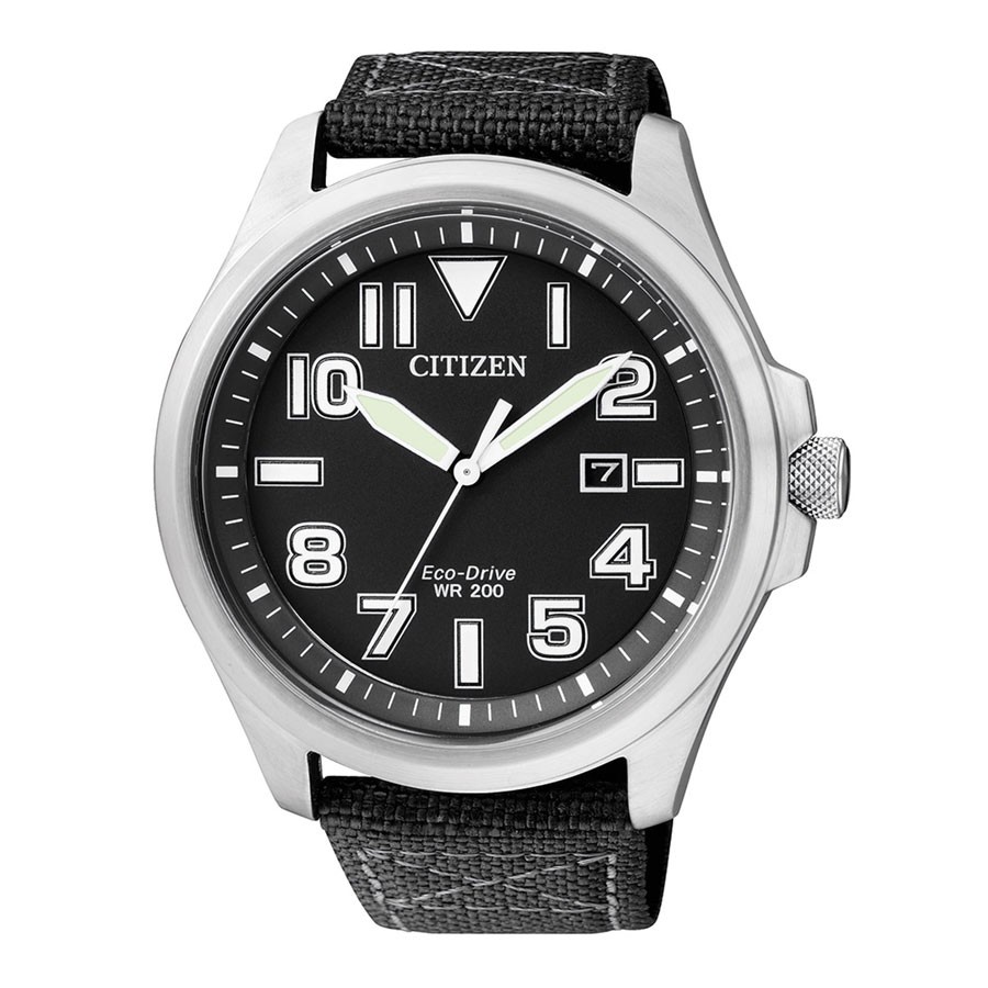 Đồng Hồ Nam Citizen Dây Vải Nato AW1410-24E Mặt Đen