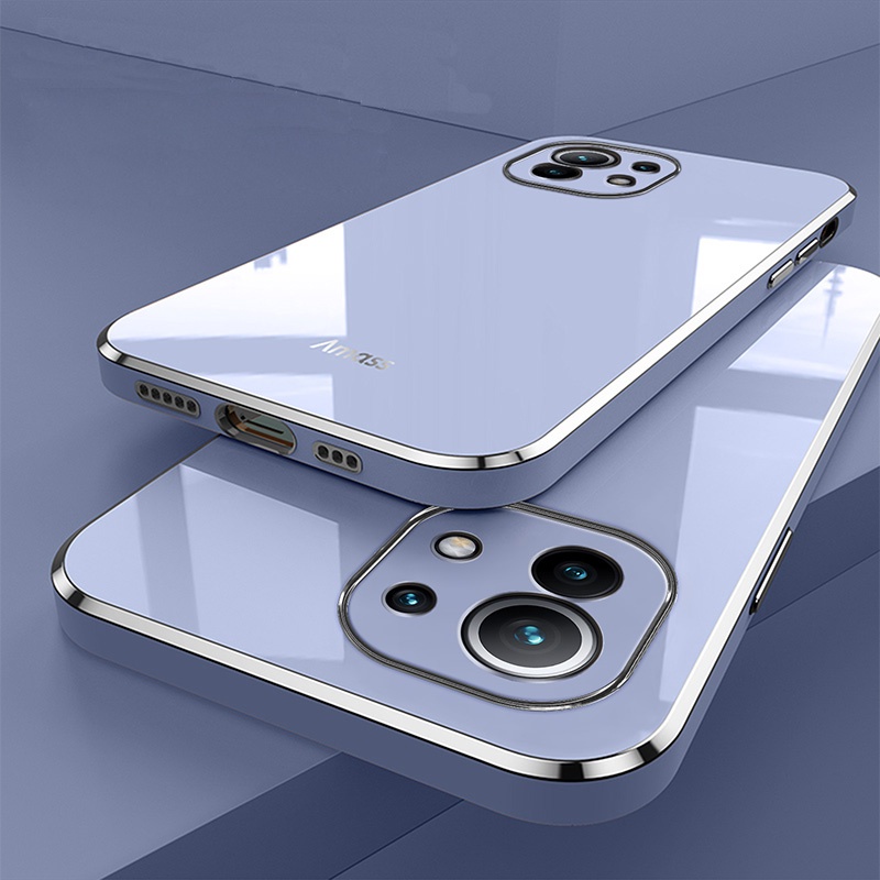 Ốp Điện Thoại Silicon Siêu Mỏng Hình Vuông Mạ Màu Cho Iphone 11 Pro Max 7 8 6 6S Plus SE 2020 20