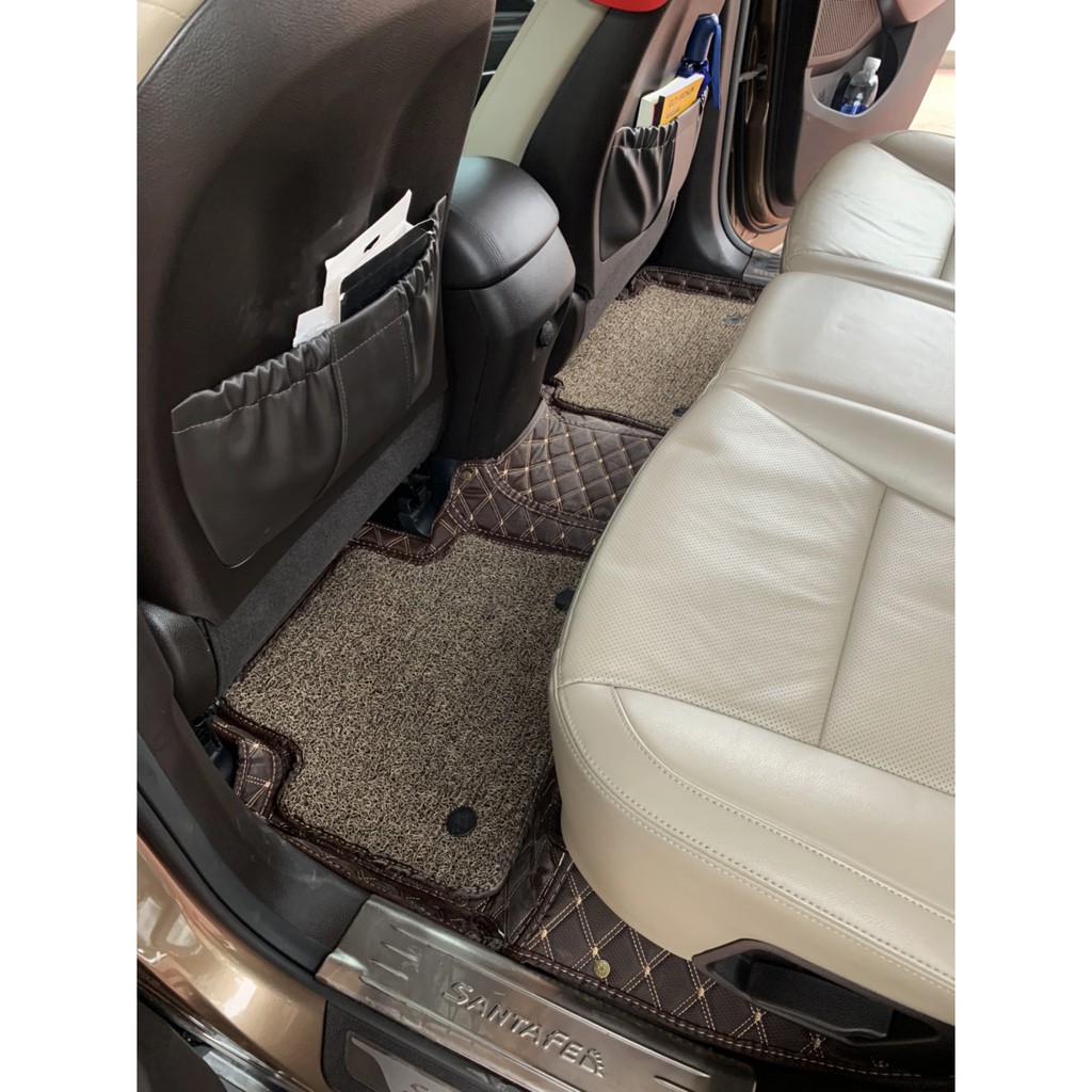 Thảm lót sàn ô tô 6D Hyundai Santafe 2014-2018 da PU cao cấp, không mùi, giảm 20% tiếng ồn
