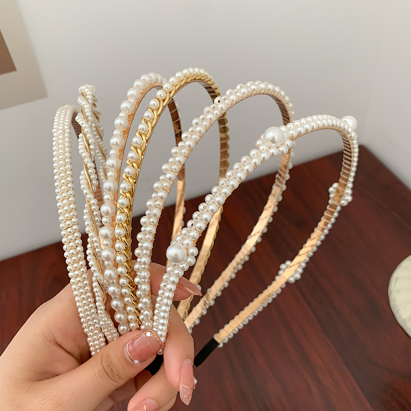 Băng Đô Cài Tóc Đính Ngọc Trai Xinh Xắn Cho Nữ