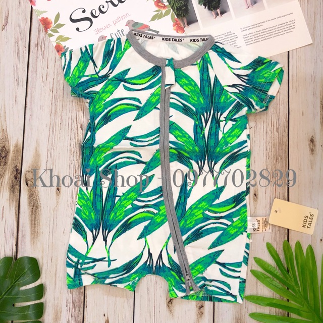 Body bé trai lá xanh (Ảnh thật Shop tự chụp)