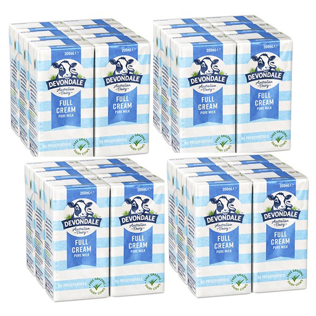 Sữa tươi Devoldale Úc thùng 24 hộp 200ml
