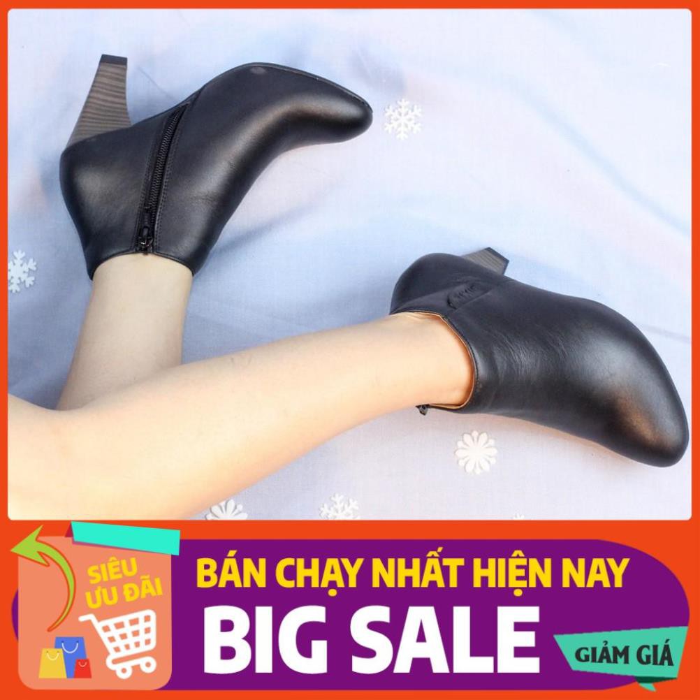 HOT Giày Boot Cao Gót 6cm Da Bò Thật Hàng Xuất Pixie P760 . . ĐẸP ' #