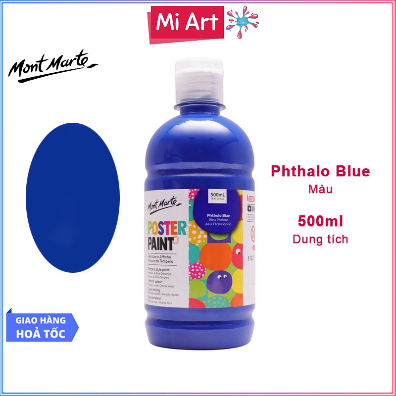 Màu Nước Poster Paint Mont Marte 500ml - Phthalo Blue - MPST0024