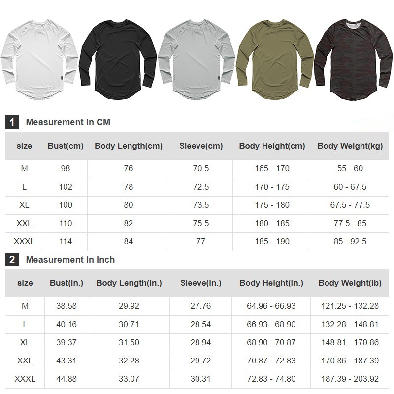 ASRV Men's Camo Sports Shirt Long-sleeved T-shirt Quick-drying Breathable Gym Fitness Training Top Plus Size