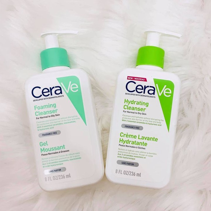 [Bản Pháp/Đức] Sữa rửa mặt Cerave 236ml, 355ml, 473ml cho da dầu, da khô - Cila House
