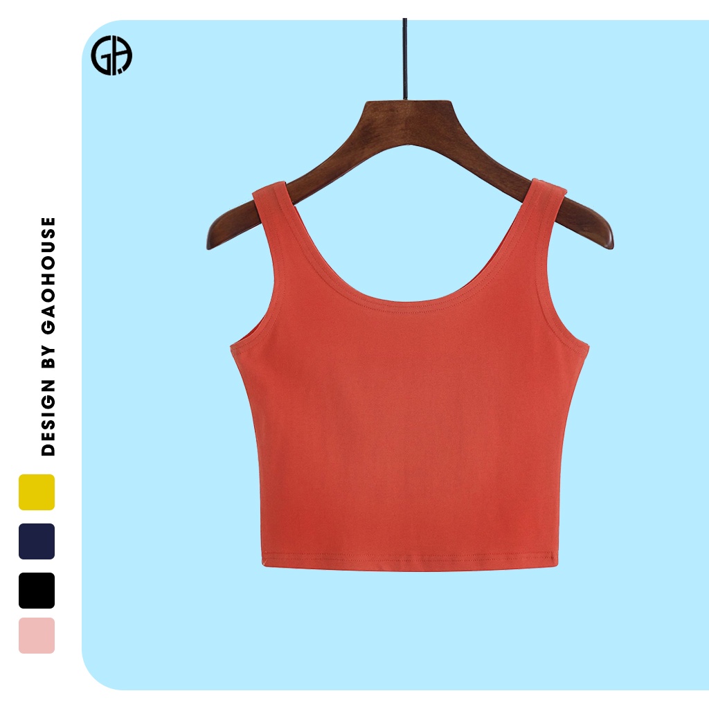 [Mã BMLT35] Áo croptop nữ sát nách ba lỗ thun Gạo House - không tay kiểu ôm body tank top vải cotton co giãn tốt