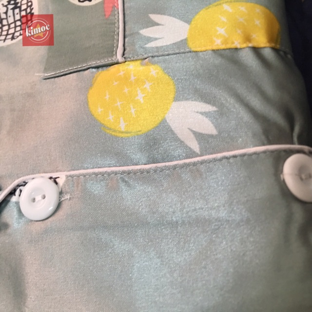 Bộ đồ ngủ pijama cộc tay quần dài cổ bèo chất phi lụa | BigBuy360 - bigbuy360.vn