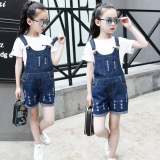 Set yếm bò áo thun bé gái