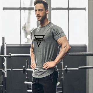 Graphic tees Tay Ngắn Tập Gym Nhân Quả Tập Luyện Áo Thun Nam Mùa Hè Tập Luyện Mặc