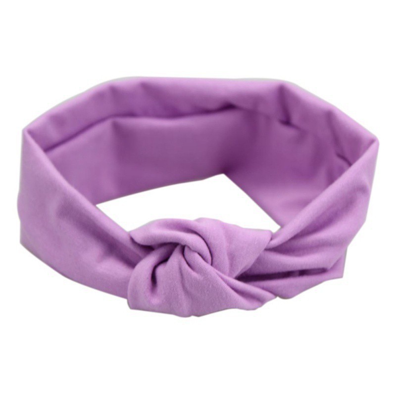 Băng đô vải cotton màu trơn đáng yêu cho bé gái