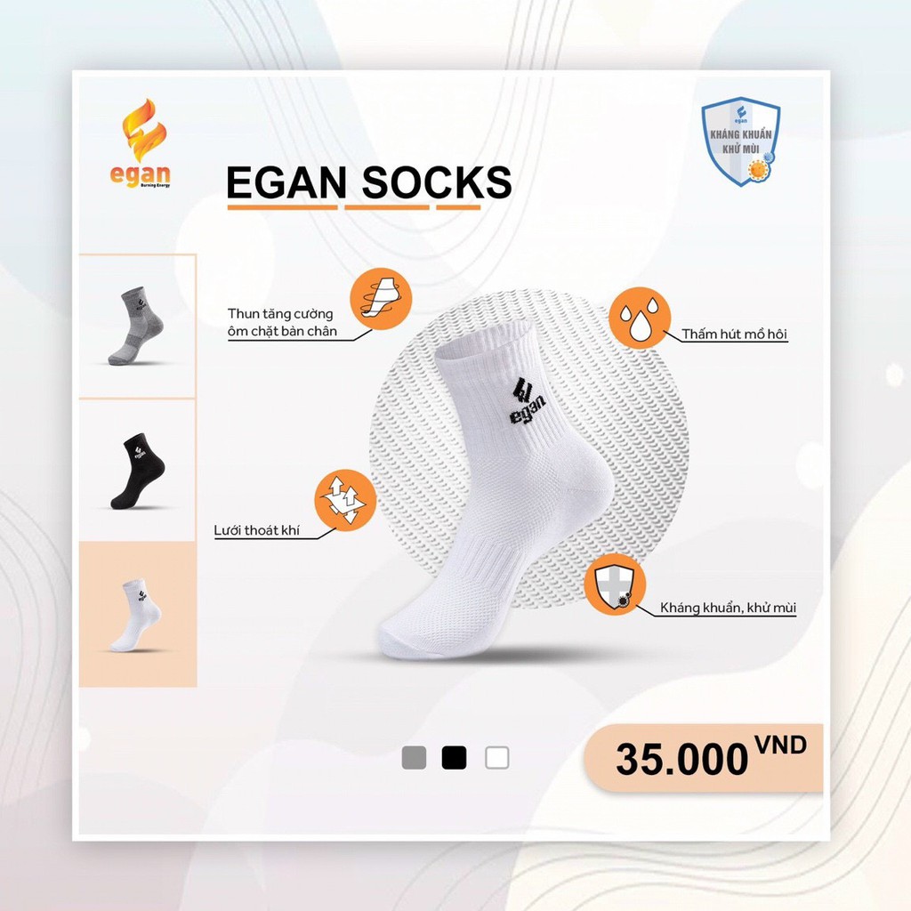 Tất vớ ngắn cotton 100% chính hãng Egan