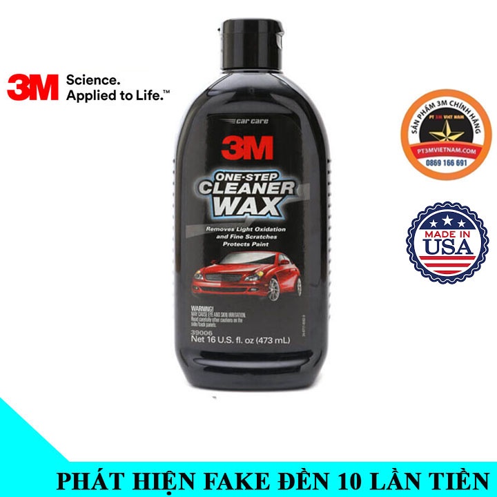 Chai đánh bóng phá xước 3M one step cleaner wax pn39006