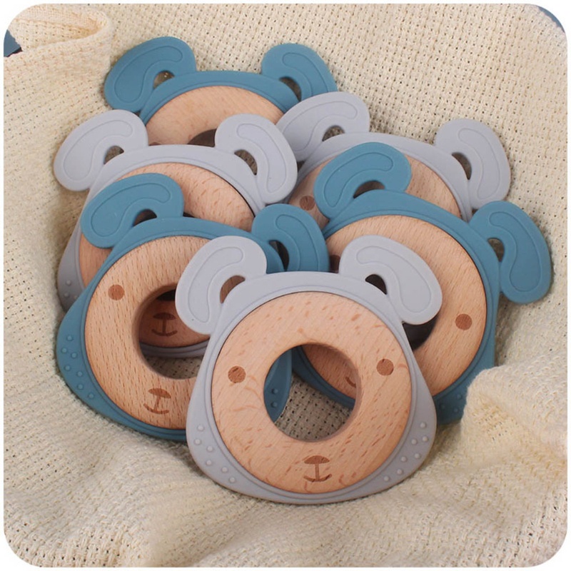 Đồ Chơi Ngậm Nướu Hình Gấu Hoạt Hình Bằng Silicon Cho Bé