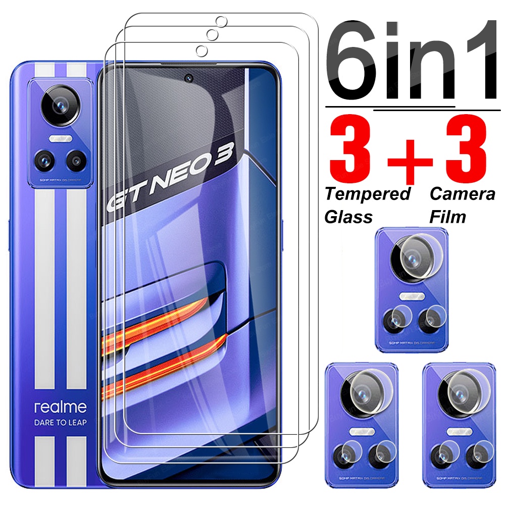 6 in 1 Full Cover Screen Protector Lens Film Tempered Glass For Oppo Realme GT Neo 3 Neo2 Realmy GT Neo3 c31 c35