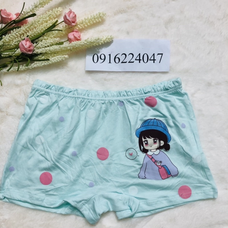 Set 10 Quần lót đùi bé gái cotton, quần chíp đùi trẻ em