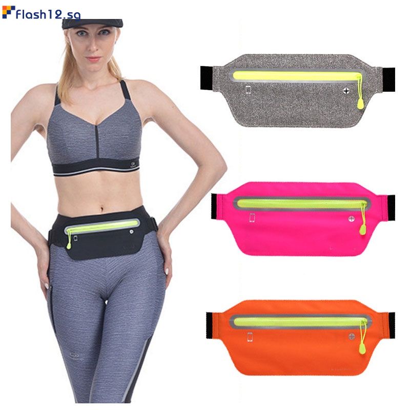 【Fast delivery&wholesale】 Ultra Slim Sport Waist Bum Belt Bag Running Jogging Hiking Zip Fanny Pack 