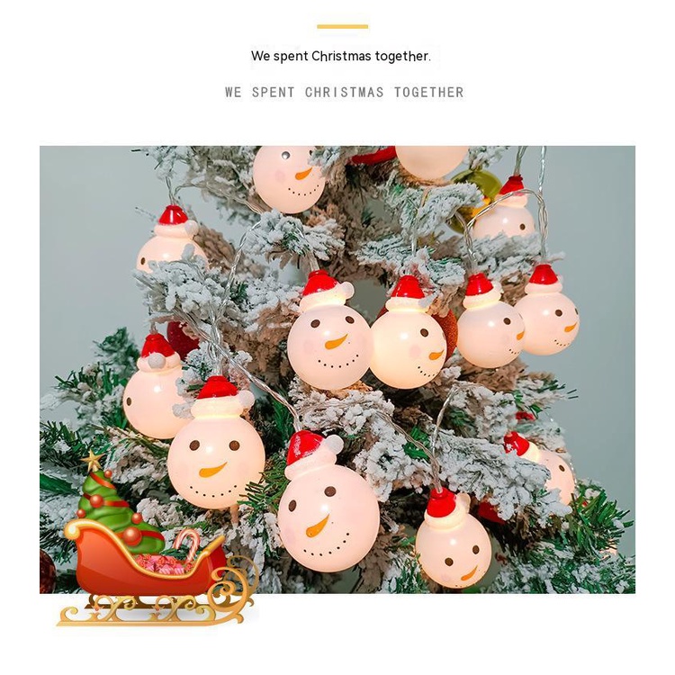 Dây Đèn led Hình Ông Già Noel Trang Trí Giáng Sinh