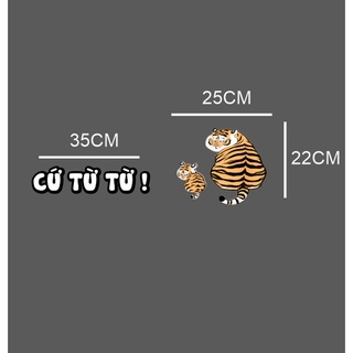 tem, decal logo hổ mập dán xe ô tô