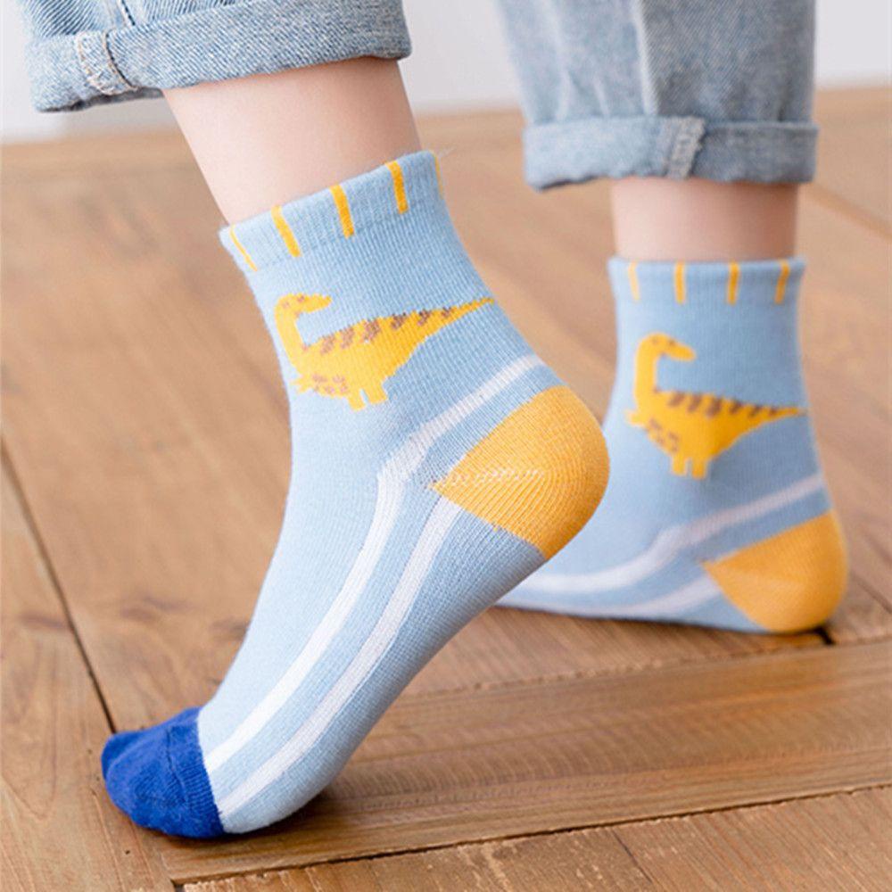 Set 5 Đôi Vớ Cotton Mềm Mại In Họa Tiết Hoạt Hình Thời Trang Xuân Thu Cho Bé