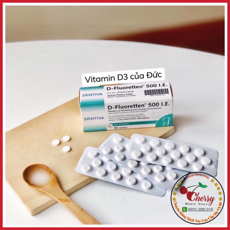 Vitamin D Fluoretten 500 IE hộp 90 viên