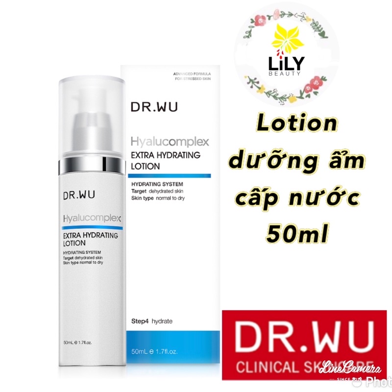 (Bill DR.WU) Lotion dưỡng ẩm cấp nước 50 ml - Extra Hydrating Lotion With Hyaluronic Acid 50ml