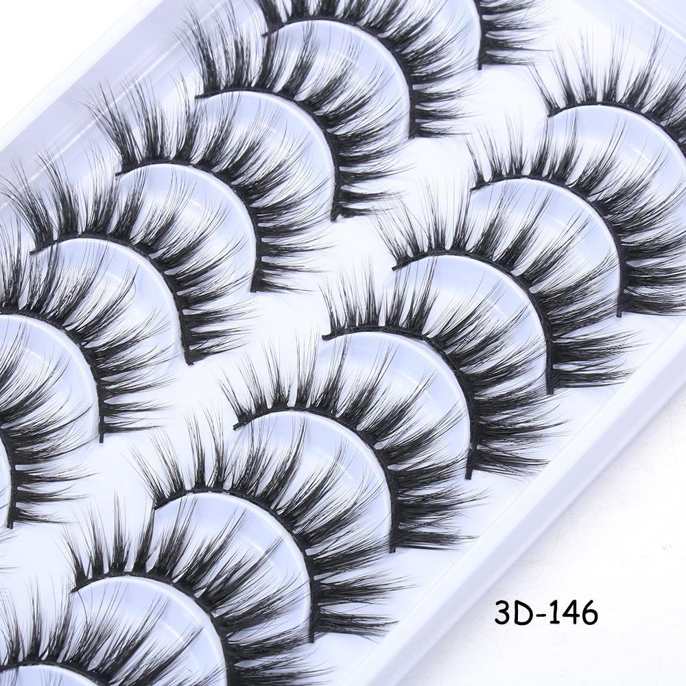 XIANTIN Set 10 Cặp Lông Mi Giả SKONHED Tạo Hiệu Ứng Trang Điểm 3D Tự Nhiên