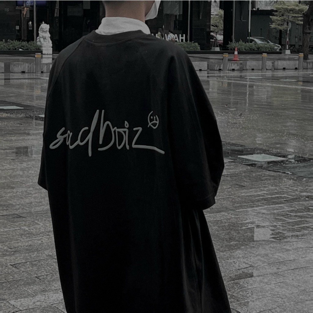 Áo thun tay lỡ form rộng unisex nam nữ mặc đều đẹp chữ 2 mặt hàng loại 1_sad boiz
