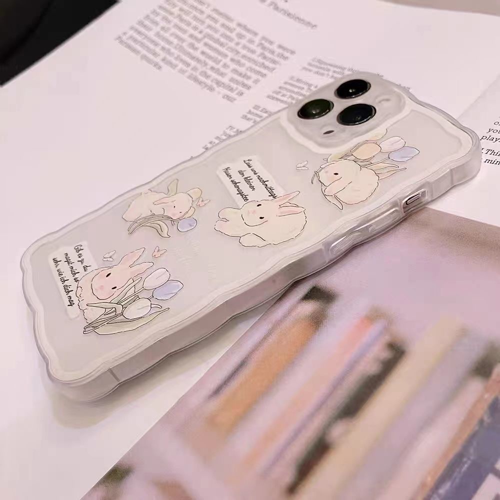 Ốp Điện Thoại TPU Silicon Mềm Trong Suốt Hình Thỏ Dễ Thương Cho iPhone 13 12 Mini 11 Pro X XR XS Max SE 2020 6 6S 7 8 Plus