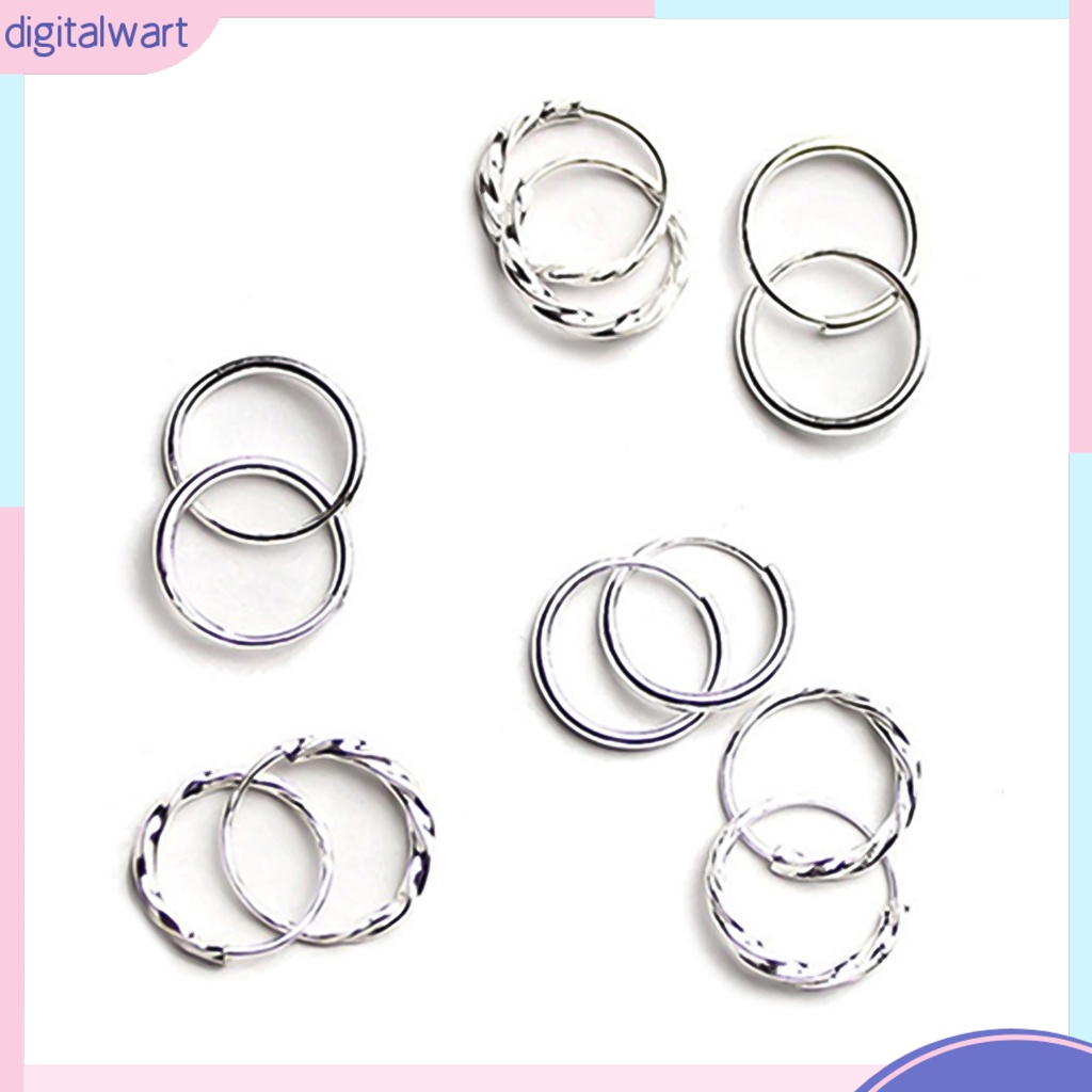 Dg✌❤ Bông Tai Tròn Nhỏ Bằng Hợp Kim Lấp Lánh Cho Nữ